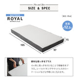 すのこベッド OSMOS PLUS ノンコイルマットレス ROYAL 2点セット シングルサイズ ヘッドボード付き コンセント付き 木製 天然木 ベッドフレーム ロイヤルマットレス 極厚マットレス 高反発マットレス ウレタンマットレス