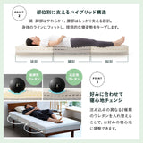 すのこベッド OSMOS PLUS 三つ折りマットレス 2点セット シングルサイズ ヘッドボード付き コンセント付き 木製 天然木 ベッドフレーム ハイクラスマットレス 3つ折りマットレス 折りたたみマットレス 狭小住宅 来客用