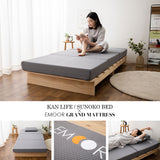 天然木すのこベッド 高機能3つ折りマットレス 2点セット シングルサイズ ( KAN SUNOKO BED / EMOOR GRAND MATTRESS )