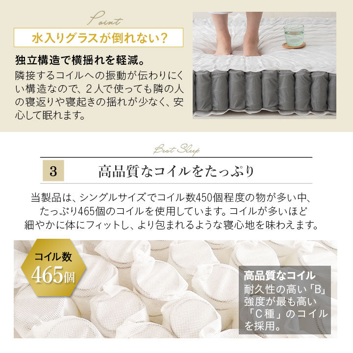天然木すのこベッド ポケットコイルマットレス 2点セット シングルサイズ ( KAN SUNOKO BED / EMOOR GRAND POCKET COIL MATTRESS )