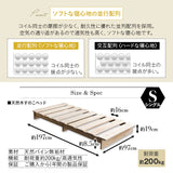 天然木すのこベッド ポケットコイルマットレス 2点セット シングルサイズ ( KAN SUNOKO BED / EMOOR GRAND POCKET COIL MATTRESS )