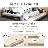 すのこベッド ベッドフレーム 木製 ロータイプ ヘッドボード付き 天然木 すのこ スノコ ベッド 抗菌 調湿 高通気 湿気対策 カビ対策