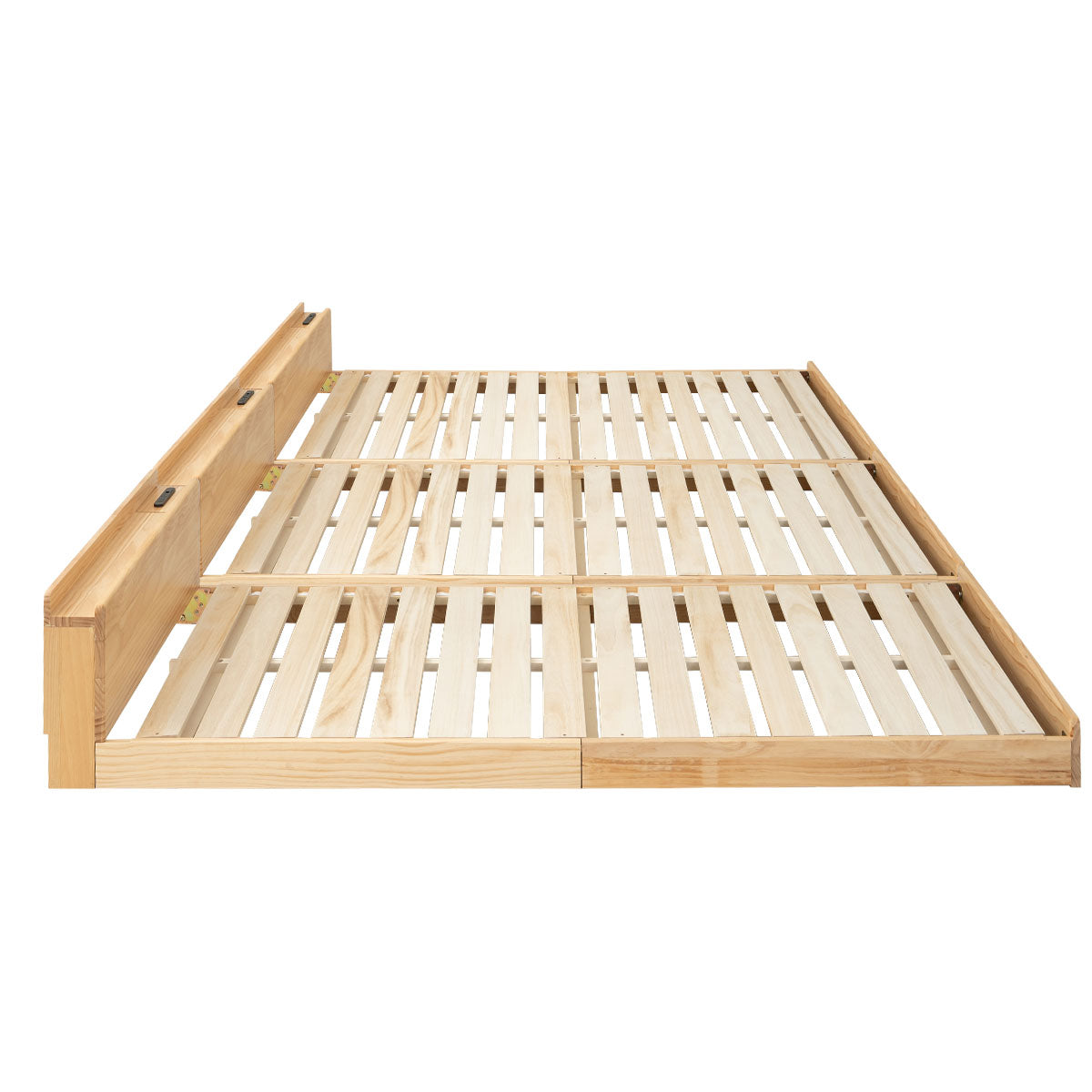 すのこベッド ファミリーサイズ ヘッドボード付き 木製 連結可能