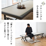 畳暮らしのための小ぶりな折りたたみベッド 幅70cm コンパクトショート 畳ベッド 小上がり 完成品 指はさみ防止パーツ付き キャスター付き