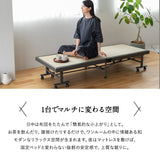 畳暮らしのための小ぶりな折りたたみベッド 幅70cm コンパクトショート 畳ベッド 小上がり 完成品 指はさみ防止パーツ付き キャスター付き