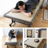 畳暮らしのための小ぶりな折りたたみベッド 幅70cm コンパクトショート 畳ベッド 小上がり 完成品 指はさみ防止パーツ付き キャスター付き