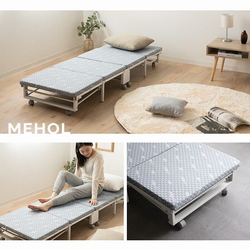MEHOL メホール EMOOR 折りたたみベッド　セミダブル 組立不要 折りたたみベッド 「メホール」 セミダブルサイズ
