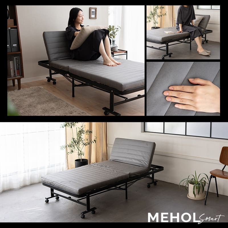 【2024年購入】EMOOR エムール 折りたたみベッド MEHOL メホール 折りたたみベッド シングル スリム ファブレザー 完成品 MEHOL