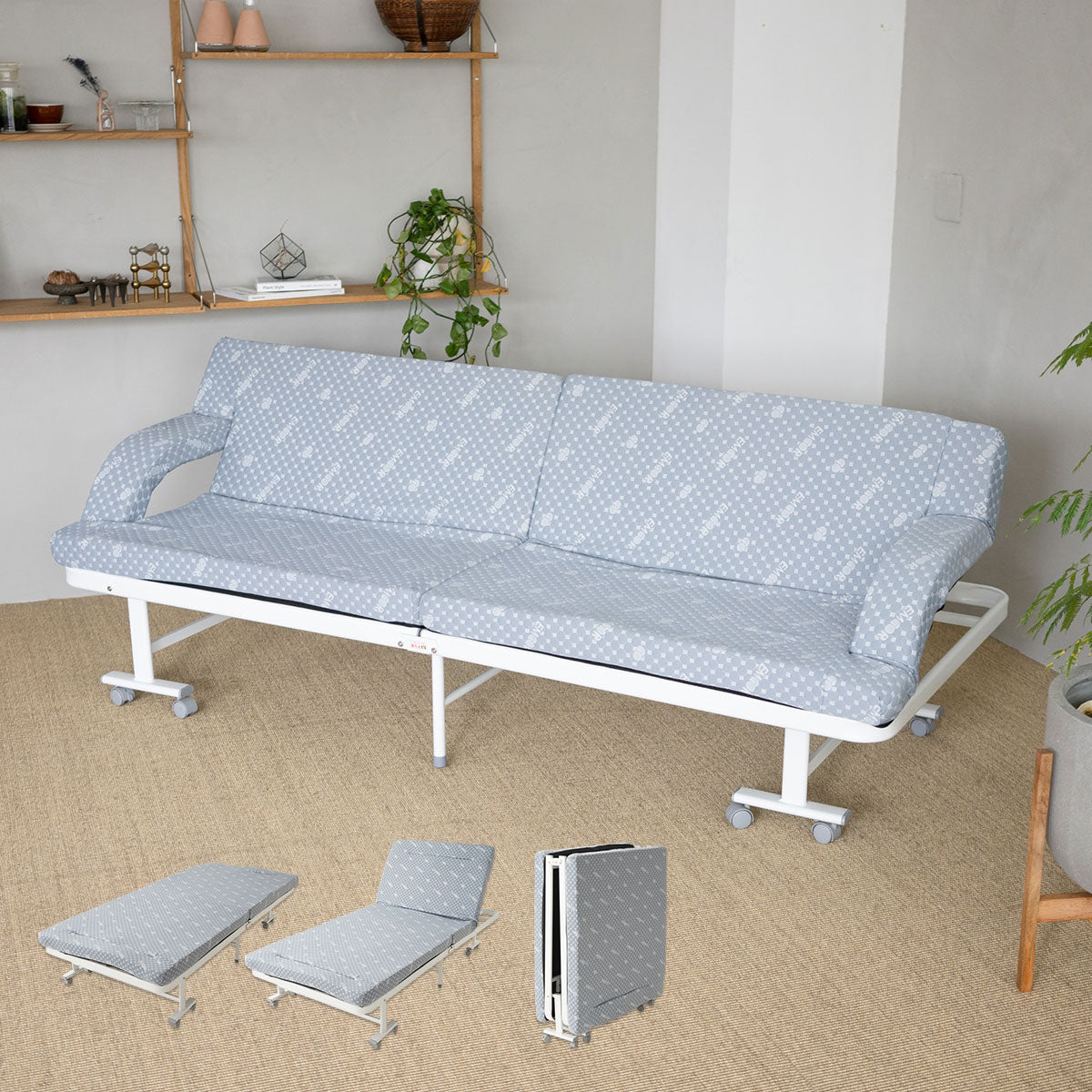 3WAY 折りたたみ ソファベッド シングル 完成品 キャスター MEHOL