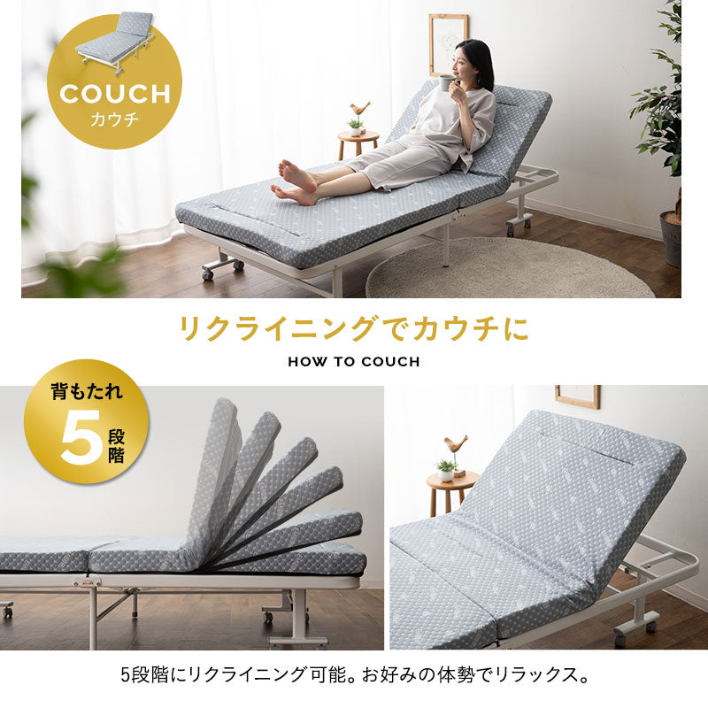 3WAY 折りたたみ ソファベッド  完成品 キャスター付き ソファ カウチ ベッド