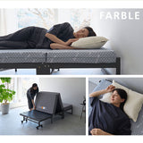 折りたたみベッド FARBLE 3つ折りマットレス 2点セット シングルサイズ 軽量 頑丈 静音 コンパクト 指はさみ防止パーツ付き キャスター付き ベッド下収納 すのこベッド ベッドフレーム 折りたたみマットレス 三つ折り マットレス 狭小住宅 来客用