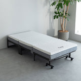 折りたたみベッド FARBLE 3つ折りマットレス 2点セット シングルサイズ 軽量 頑丈 静音 コンパクト 指はさみ防止パーツ付き キャスター付き ベッド下収納 すのこベッド ベッドフレーム 折りたたみマットレス 三つ折り マットレス 狭小住宅 来客用