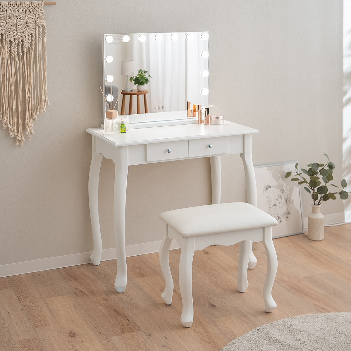 【5/15まで値下】ネストテーブル　ロココ調　猫足　三点セット　アンティーク　姫 LEDライト付き ドレッサー 3点セット 猫足 ロココ調 姫系 Bianca