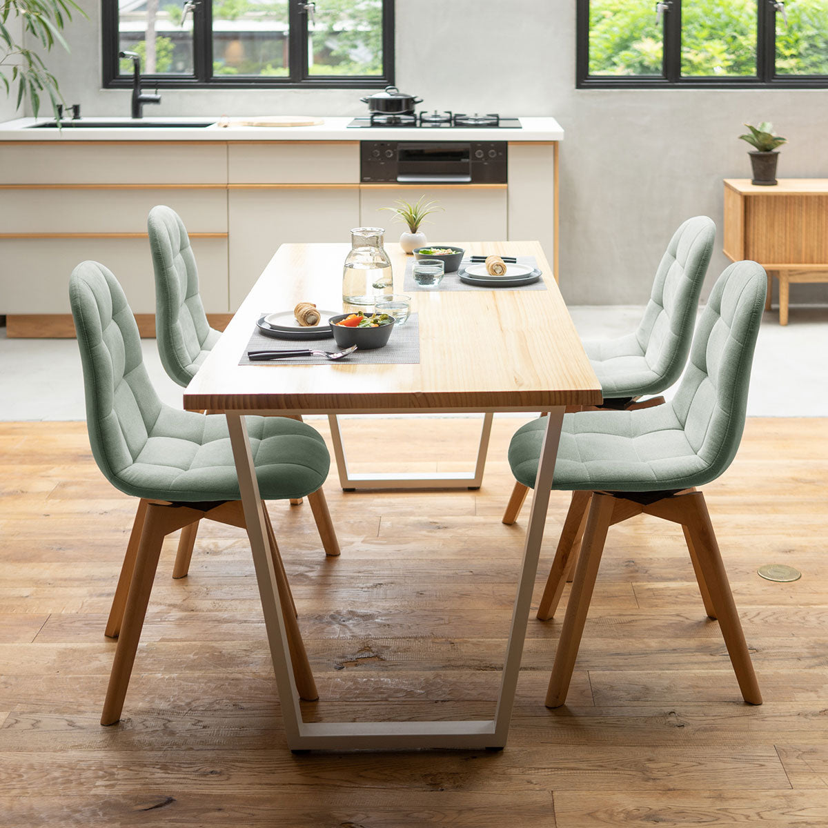 ダイニング5点セット 4人掛け テーブル デスク 机 椅子 いす イス