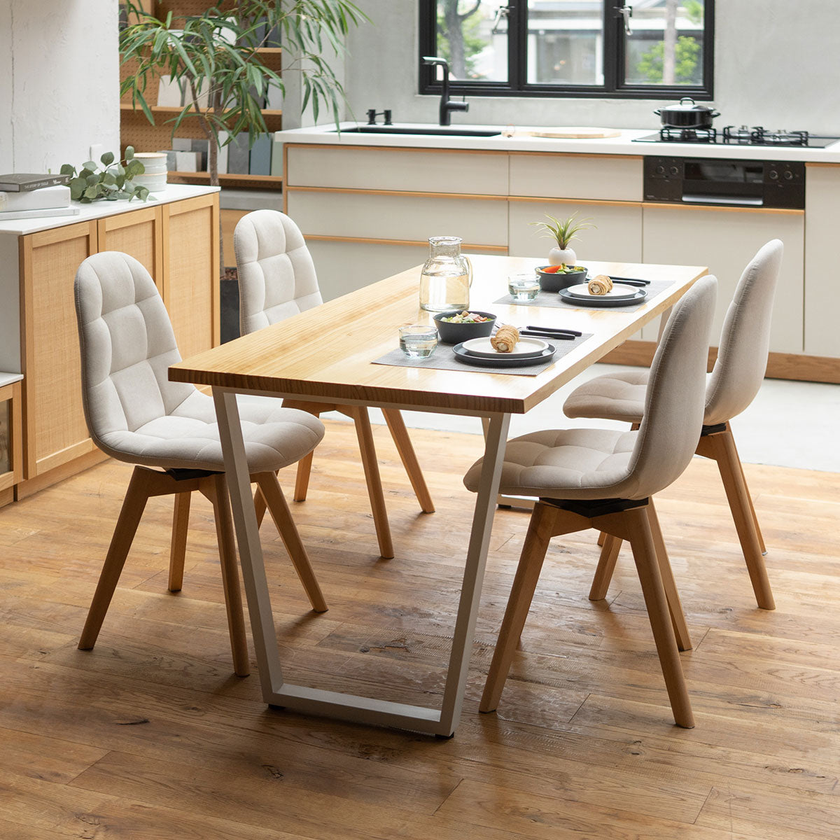 ダイニング5点セット 4人掛け テーブル デスク 机 椅子 いす イス