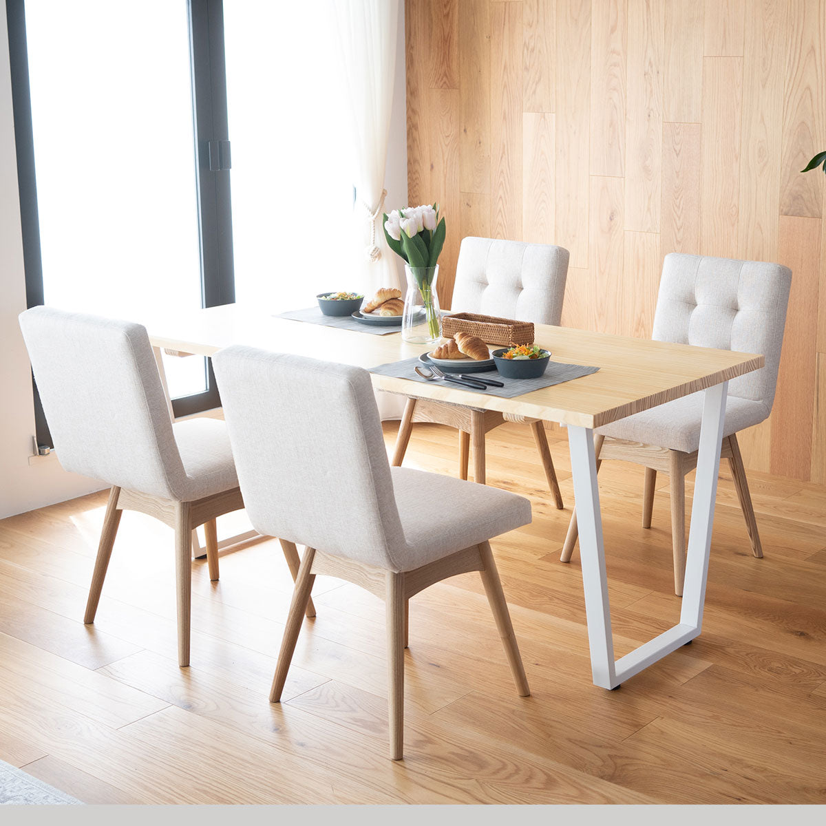 ダイニング5点セット 4人掛け テーブル 机 椅子 いす イス