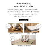 パレットベッド 畳マットレス 2点セット シングルサイズ 連結パーツ付き 分割式 すのこベッド ベッドフレーム ローベッド い草マットレス 折りたたみマットレス 天然木 天然い草 防カビ 消臭 空気洗浄 調湿 吸汗 組み換え自由