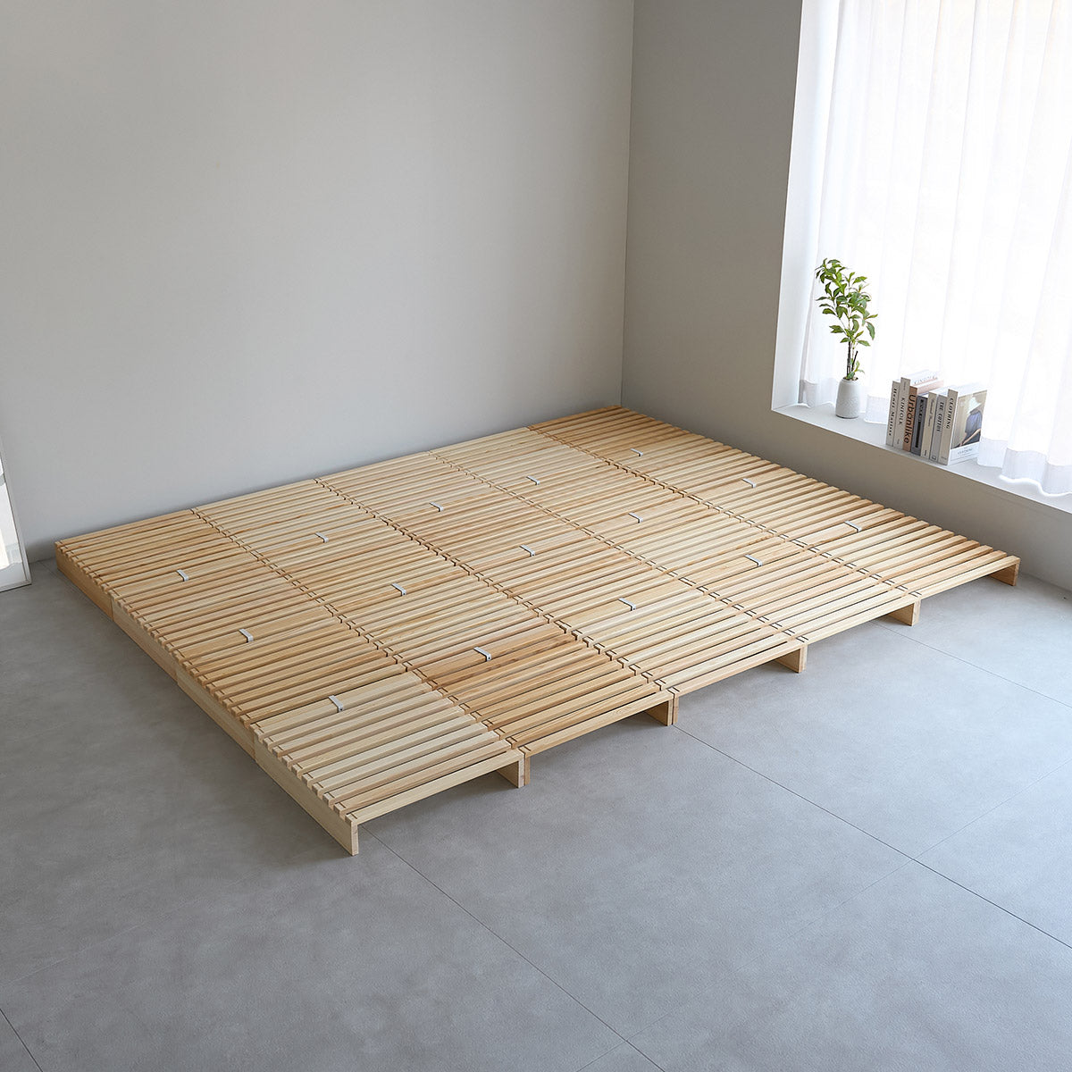 すのこ すのこベッド パレットベッド シングルサイズ 連結パーツ付き パレットベッド 正方形 連結パーツ付 分割式 シングル セミダブル