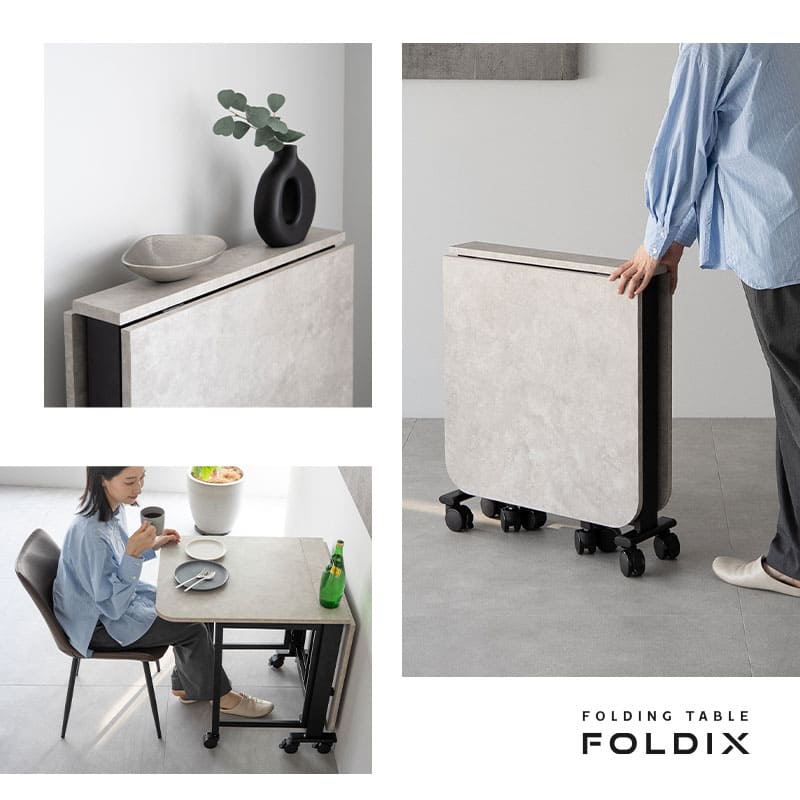 折りたたみテーブル 幅130cm 完成品 キャスター付き 長方形 角型