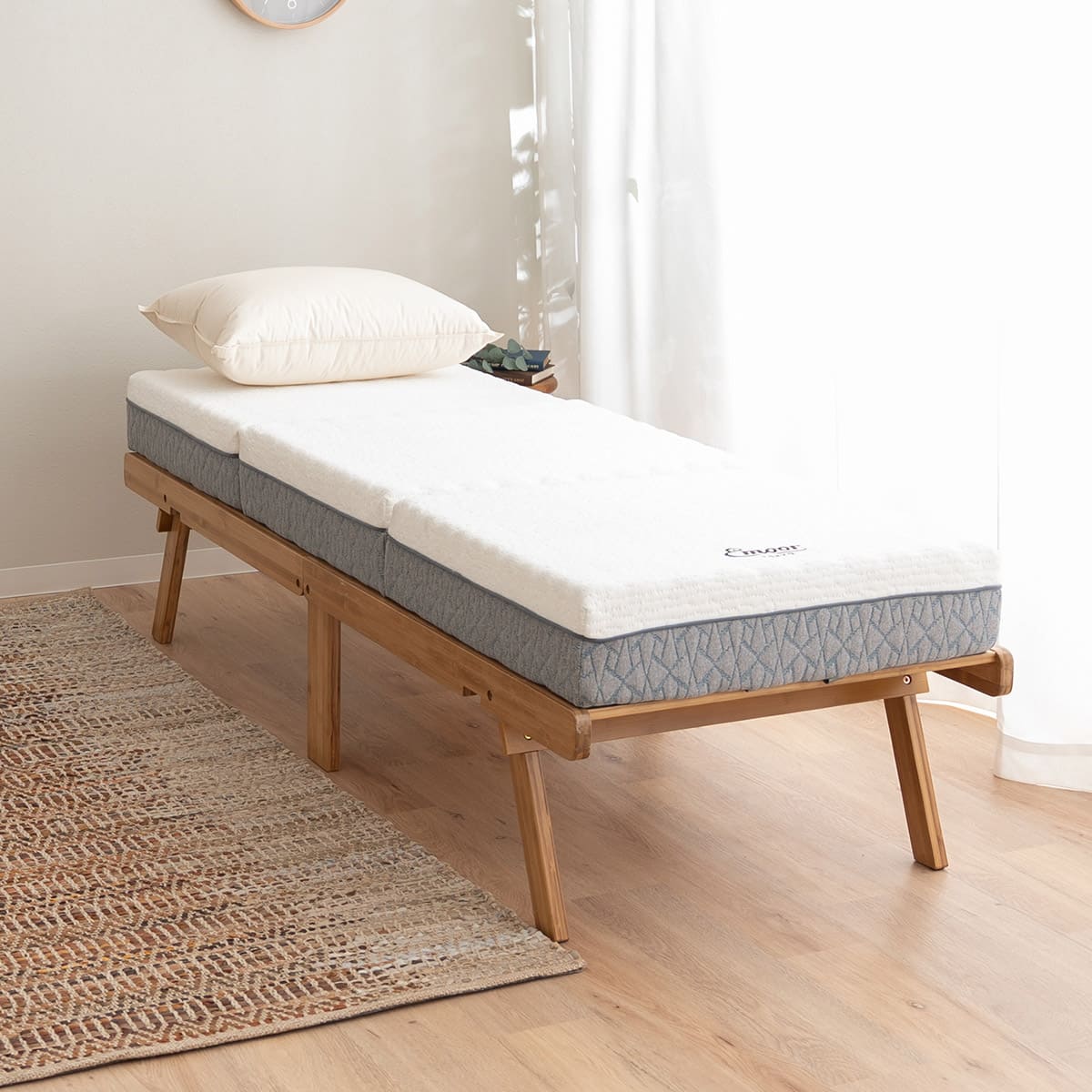 竹製 すのこベッド マットレス 2点セット 幅70cm コンパクトショート